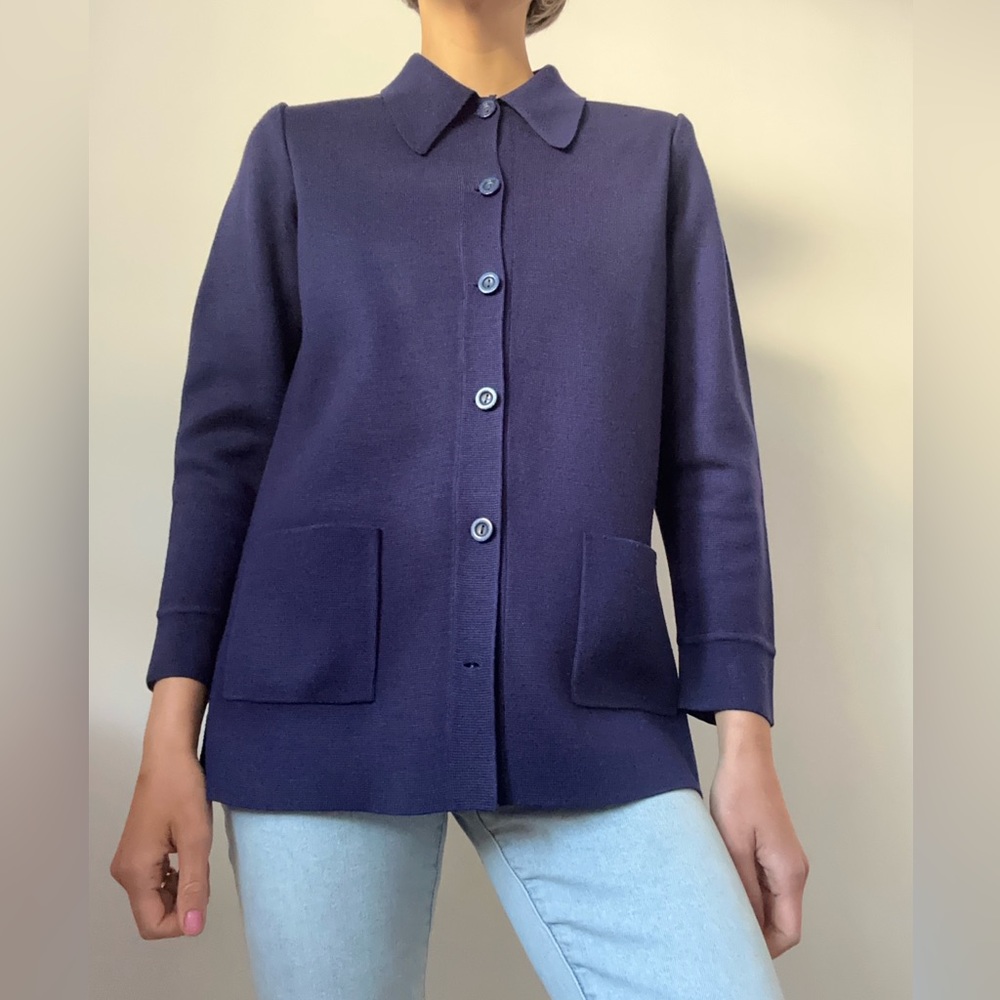 Vintage acrylic cardigan 70s, Le Roy, size S